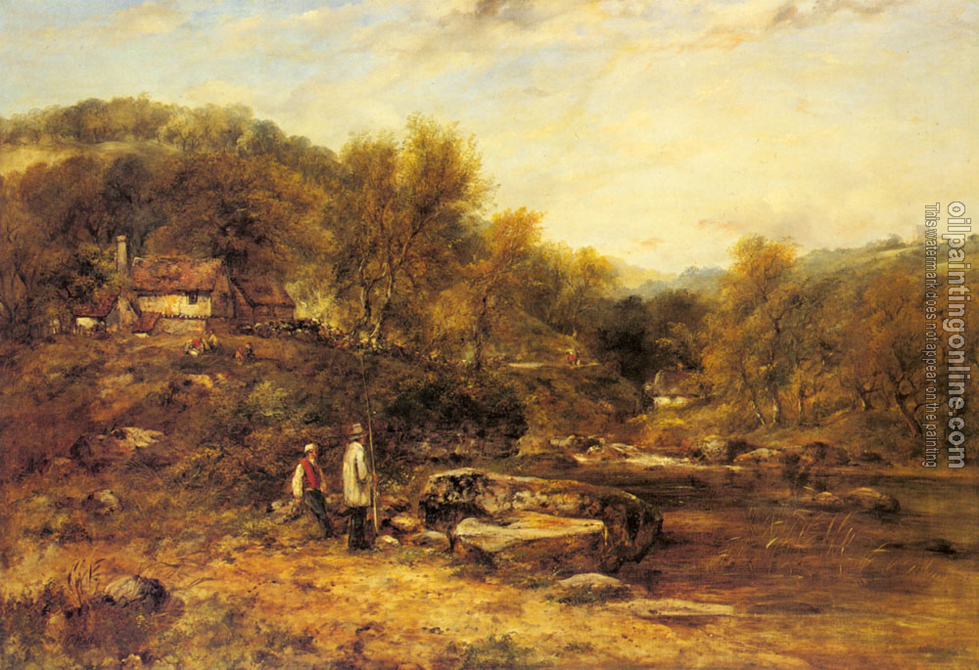 Watts, Frederick Waters - Anglers By A Stream